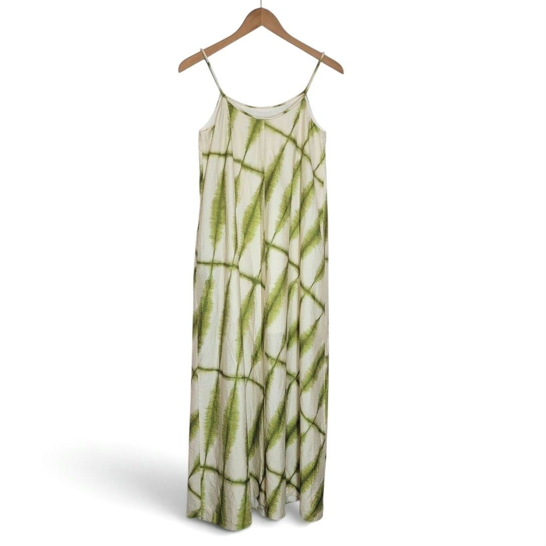 Urban Revivo Linen Blend Leaf Print Sleeveless Slip Maxi Dress Green Nwt Xs — image 6 of 8